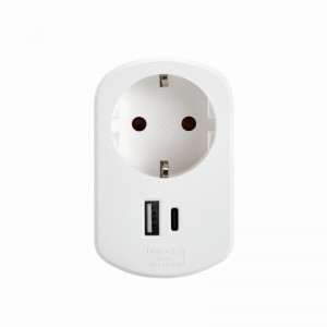 Adaptador SIMON COMBI 1 USB A + 1 USB C + 1 toma 16A 250V