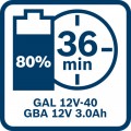 Pack 2 Baterías BOSCH 12V 3.0Ah + Cargador BOSCH GAL 12V-40