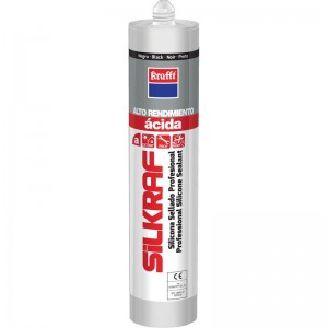 Silicona KRAFFT SILKRAF alto rendimiento negro 290 ml - 62613