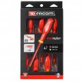 Juego de 6 destornilladores FACOM aislados planos PH 1.000 voltios - ATPVE.J6PB