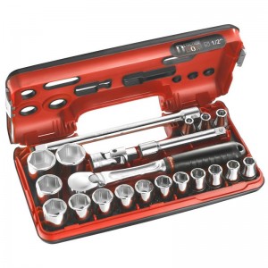 Cofre FACOM DBOX vasos 1/2" 6 caras métricas - 21 piezas - SL.DBOX1