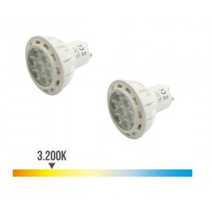 Pack 2 lámparas led para GU10 de 7w luz cálida
