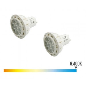 Pack 2 lámparas led para GU10 de 7w luz fría