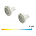 Pack 2 lámparas led para GU10 de 7w luz fría
