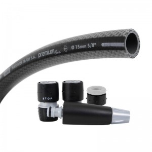 Mangueras tricotada TATAY 5/8" (rollo 25 m.) equipado gris PREMIUM - 9965305