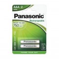 Pilas recargables PANASONIC AAA de 750mAh en blister con 2 unidades