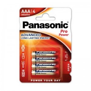 Pilas alcalinas PANASONIC AAA en blister de 4 unidades