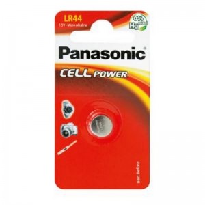 Pila de botón alcalina PANASONIC LR44 1,5V en blister