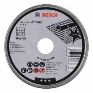 Discos de corte BOSCH para Inox, lata 10 unidades - 2608603254