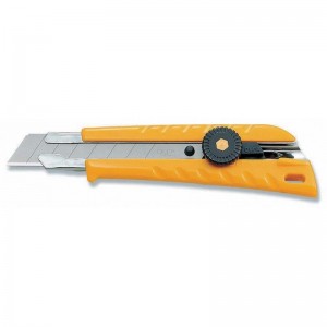 Cutter OLFA de bloqueo manual con mango ergonómico - L-1