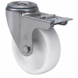 Rueda ALEX giratoria con freno 20ZVILFD100-UT polipropileno inoxidable - 2-1838
