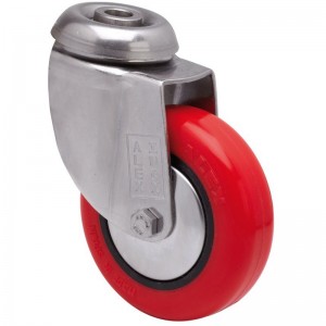 Rueda ALEX giratoria 20BHI80CP-PPI poliuretano rojo inoxidable - 2-3055