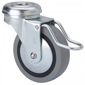 Rueda ALEX giratoria con freno 21BSRFN60CP-PGI goma gris - 1-0330