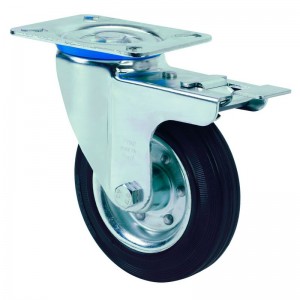 Rueda ALEX giratoria con freno 10ZVLFD80-BSR goma - 2-2309