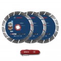 Lote 3 discos de Diamante BOSCH EXPERT Multimaterial, 230mm + navaja suiza de regalo - 061599760W