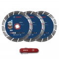 Lote 3 discos de Diamante BOSCH EXPERT Multimaterial, 230mm + navaja suiza de regalo - 061599760W