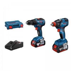 Set BOSCH Atornillador de Impacto GDX 18V-200 + Taladro Percutor a Batería GSB 18V-55 + 2x4.0Ah