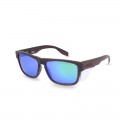 Gafa de seguridad solar polarizada PEGASO BRAVE SOLAR, montura madera y lente polarizada azul/verde - 139.29