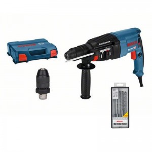 Martillo Perforador BOSCH GBH 2-26 F SDS Plus 830W + Portabrocas + Set 5 Brocas