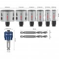 Set de sierras de corona BOSCH PRO Multi Material PC Plus, 9 uds. - 2608594427