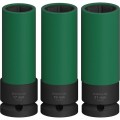 Set de vasos de impacto BOSCH PRO Impact, fundas de PET, 1/2", muy profundas, 17/19/21 mm