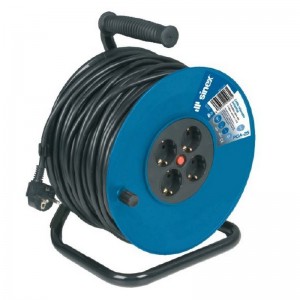 Alargador enrollacable extensible SINEX 4 tomas 3x1.5mm industrial 25 metros