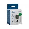 Adaptador SIMON COMBI 1 USB A + 1 USB C + 1 toma 16A 250V