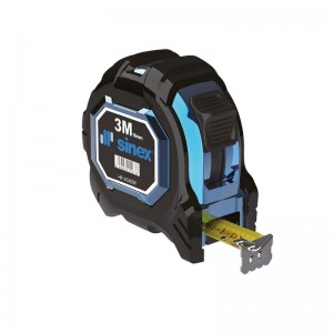 Flexómetro bimaterial SINEX 3m x 16mm compacto con imán y freno