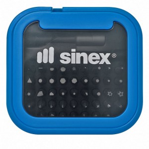 Juego de 48 puntas SINEX de precisión con prolongador y adaptador 1/4" en caja