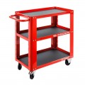Carro utilitario de servicio para taller FACOM START, 3 baldas 3 módulos por balda, ROJO - START.UC3S