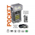 Mini linterna multifuncinal LED tipo POCKET con batería y carga USB, 400 lúmenes