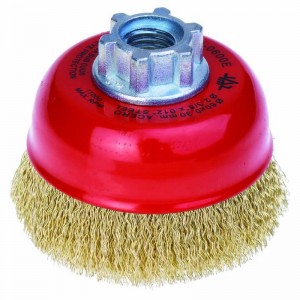 Cepillo taza JAZ 60 mm, acero latonado ondulado 0.30mm, M14 TO - TO0600EM14