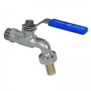 Grifo de jardín ARCO curvo esfera de palanca con boquilla