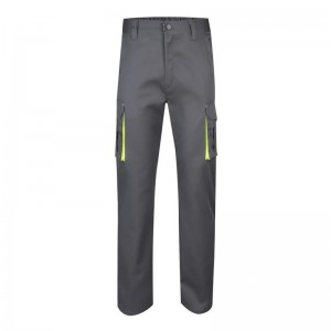 Pantalón Stretch VELILLA bicolor multibolsillos, Gris / Amarillo flúor