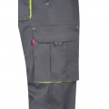 Pantalón Stretch VELILLA bicolor multibolsillos, Gris / Amarillo flúor