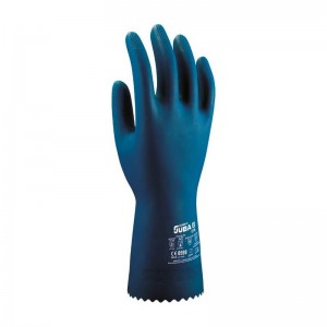 Guante sin soporte de látex satinado color azul - 611B JUBA