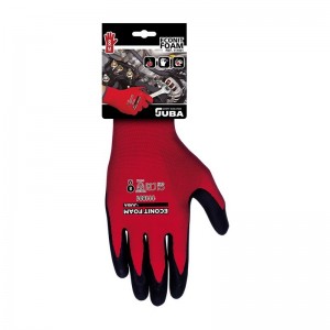 Guante de Nylon® + fibra Lycra® sin costuras con recubrimiento de nitrilo foam en palma- BLISTER UNITARIO - H111801 JUBA