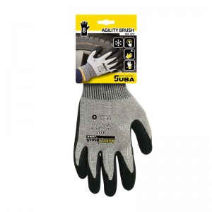 Guante de algodón / Elastano con recubrimiento de nitrilo tipo arenoso en palma - H4117