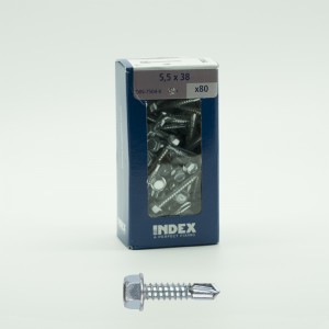 Minicaja tornillo broca INDEX DIN 7504-K cabeza hexagonal cincado - VABE