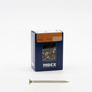Minicaja tornillo tirafondo INDEX TP-PO, cabeza avellanada bicromatado PZ - VTPPO