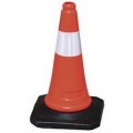 Cono de señalización tráfico, 1 banda reflectora, base goma