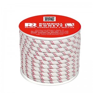 Carrete de cuerda CTAMT poliéster trenzada con alma, blanca