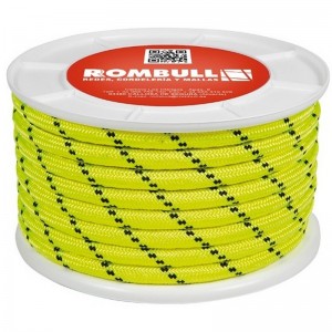 Cuerda de poliéster trenzada con alma, amarillo flúor