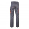 Pantalón Stretch VELILLA bicolor multibolsillos, Gris / Naranja flúor
