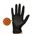Guante desechable de nitrilo GENTLE GRIP 8.5 gr NEGRO diamantado, sin polvo (caja 50 unidades)