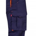 Pantalón Stretch VELILLA bicolor multibolsillos, Azul marino / Naranja flúor