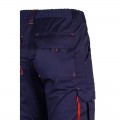 Pantalón Stretch VELILLA bicolor multibolsillos, Azul marino / Naranja flúor