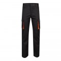 Pantalón Stretch VELILLA bicolor multibolsillos, Negro / Naranja flúor