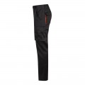 Pantalón Stretch VELILLA bicolor multibolsillos, Negro / Naranja flúor