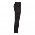Pantalón Stretch VELILLA bicolor multibolsillos, Negro / Naranja flúor